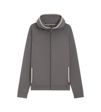 BOSS Siva majica s kapuco na zadrgo