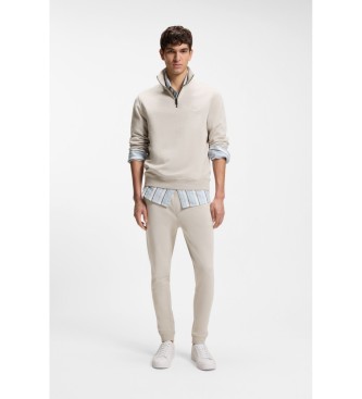 BOSS Pantalon en feutre Logo appliqu� beige