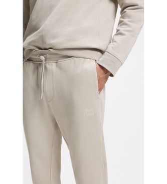 BOSS Pantalon en feutre Logo appliqu� beige