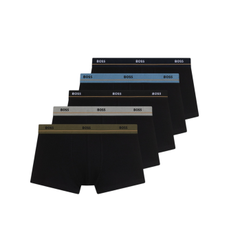 BOSS Set 5 Bóxers 5P Essential negro