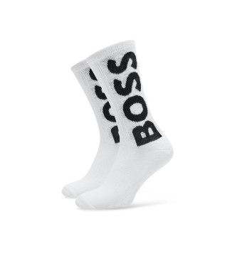 BOSS Lot de 3 chaussettes avec logo blanc et noir,