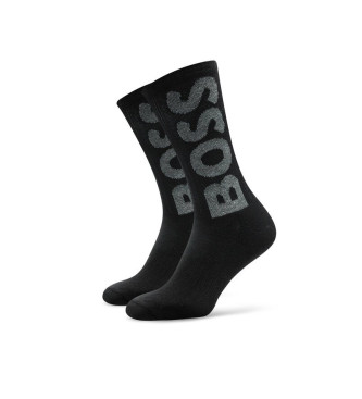 BOSS Lot de 3 chaussettes avec logo blanc et noir,