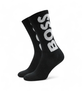 BOSS Lot de 3 chaussettes avec logo blanc et noir,