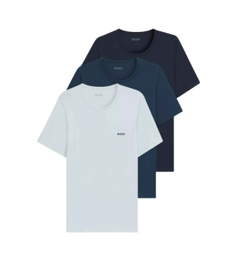 BOSS Lot de trois gilets en coton bleu