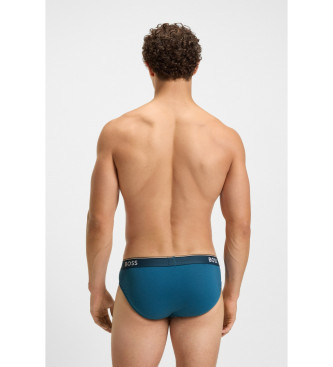 BOSS Lot de trois slips bleu, noir, vert
