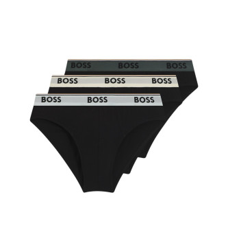 BOSS Set van drie zwarte slipjes