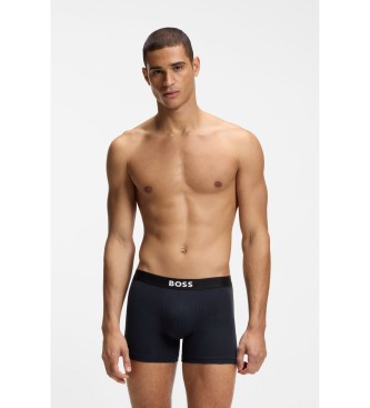 BOSS Lot de 3 boxers en coton stretch gris, noir