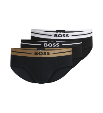 BOSS Set of 3 black multicolour logo briefs