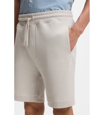 BOSS Shorts i filt med beige patch
