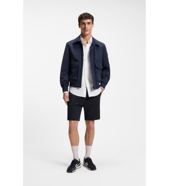 BOSS Shorts i filt med marinbl� patch