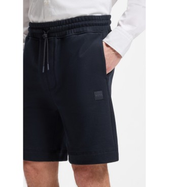 BOSS Shorts i filt med marinbl� patch