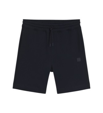 BOSS Shorts i filt med marinbl� patch