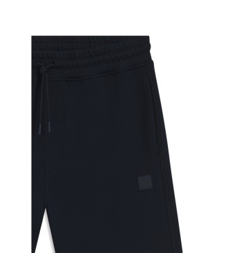 BOSS Shorts i filt med marinbl� patch