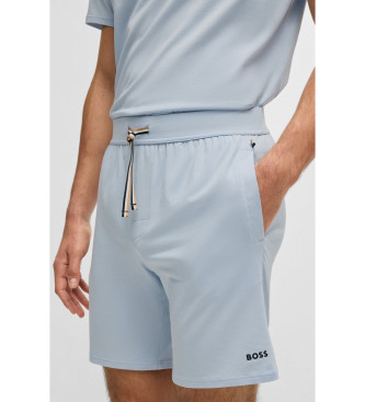 BOSS Short de pyjama en coton extensible avec imprim logo bleu 