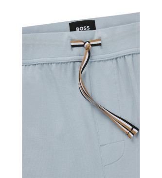 BOSS Pantaloncini del pigiama in cotone stretch con logo stampato blu 