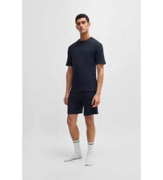 BOSS Short de pyjama marine en maille ottomane