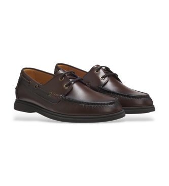 BOSS Sienne Boat Schuhe aus Leder in dunkelbraun