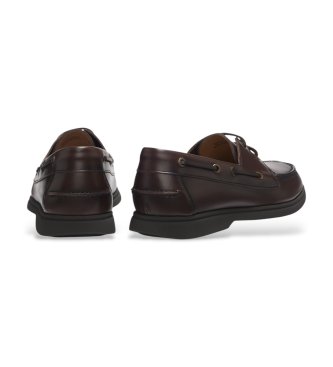 BOSS Sienne Boat Schuhe aus Leder in dunkelbraun