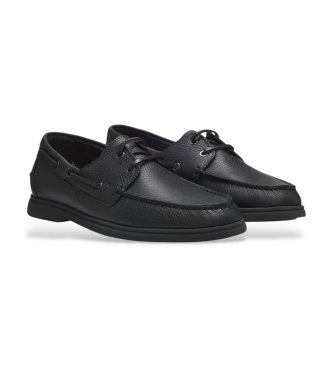 BOSS Sienne Boat Lederschuhe schwarz