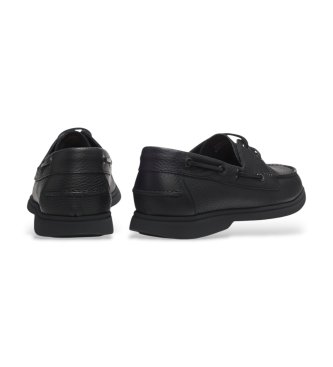 BOSS Sienne Boat Lederschuhe schwarz