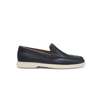 BOSS Mocassini in pelle Sienne Loaf blu navy