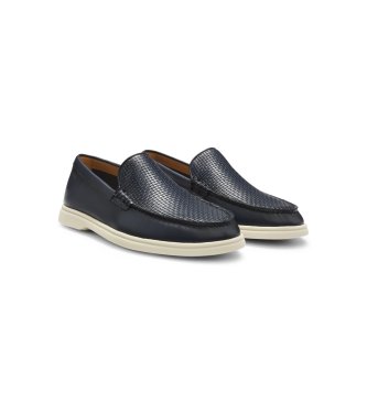 BOSS Mocassini in pelle Sienne Loaf blu navy