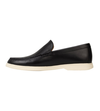 BOSS Mocassins de couro Sienne Loaf preto