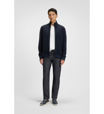 BOSS Navy Sienne Leren Mocassins