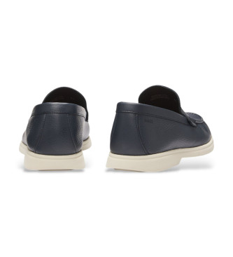 BOSS Navy Sienne Leren Mocassins