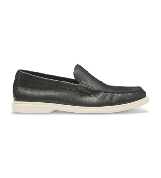 BOSS Skórzane loafersy Sienne czarne