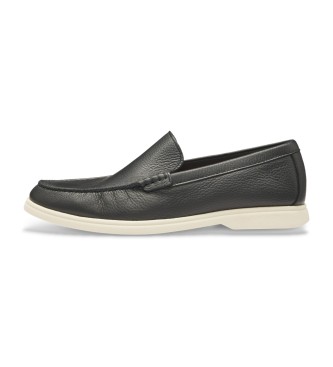 BOSS Skórzane loafersy Sienne czarne