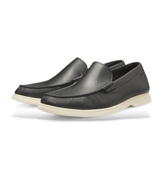 BOSS Skórzane loafersy Sienne czarne