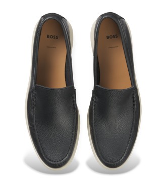 BOSS Skórzane loafersy Sienne czarne