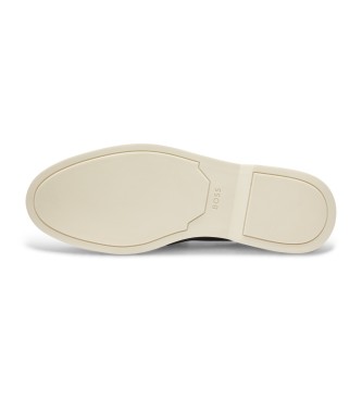 BOSS Skórzane loafersy Sienne czarne