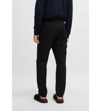 BOSS Spodnie cargo Sisla czarne