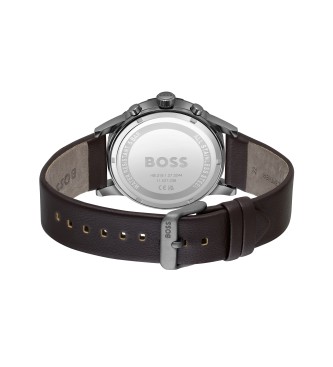 BOSS Montre analogique avec bracelet en cuir Solgrade marine