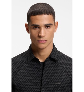 BOSS Chemise � coupe r�guli�re en piqu� noir