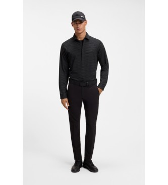 BOSS Chemise � coupe r�guli�re en piqu� noir