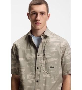 BOSS Chemise Globe Print vert