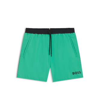BOSS Maillot de bain vert toile de mer