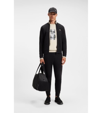 BOSS Mikina Oversize fit iz belo-rumene barve