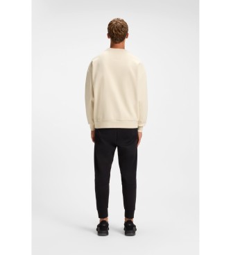 BOSS Mikina Oversize fit iz belo-rumene barve