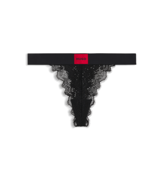 HUGO Tanga Lace negro