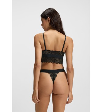 HUGO Tanga Lace negro