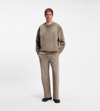 BOSS Geripptes Sweatshirt in Braun