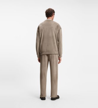 BOSS Geripptes Sweatshirt in Braun