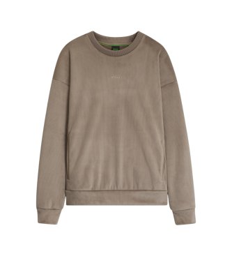 BOSS Geripptes Sweatshirt in Braun