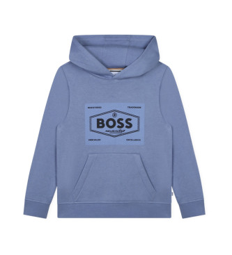 BOSS Blauw-grijs sweatshirt met capuchon