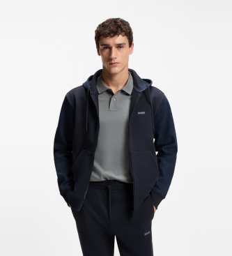 BOSS Sweat à capuche Mix Denim marine