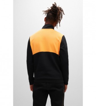 BOSS Orange zippered sweatshirt, black